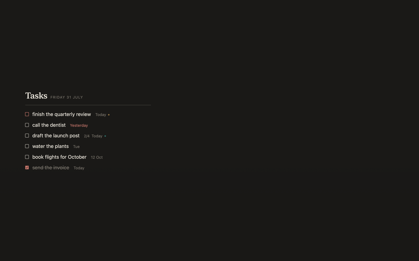 A Mac desktop showing a to-do list rendered as the wallpaper