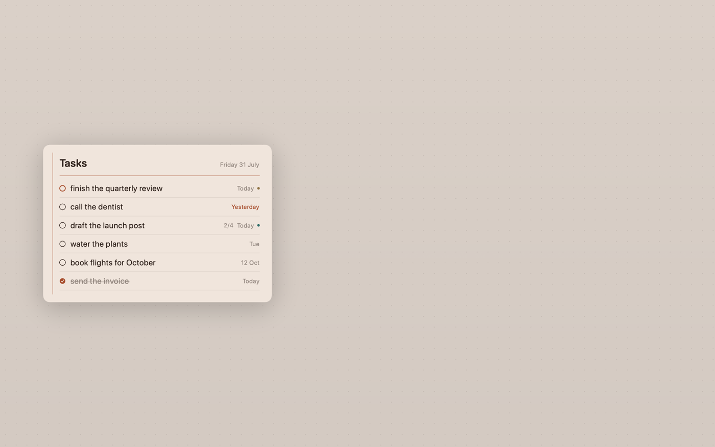 Card template: an index card on a darker backdrop
